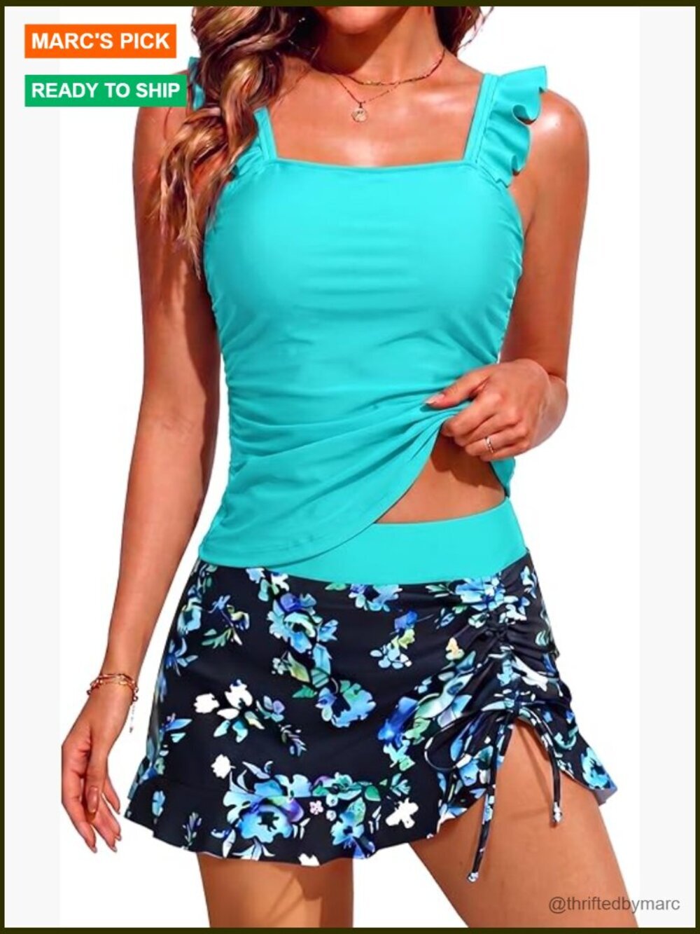 Tankini with Skirt Two Piece Tummy Control Ruffle Swimsuit 2026